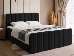 Łóżka Małżeńskie|Łóżka Ze Stelażem>BROMARKT Tapicerowane łóżko 180x200 cm z pojemnikiem DENVER DUO czarny