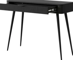 Zestawy Mebli Do Sypialni>LASKI Toaletka 100 cm do sypialni z szufladą czarna LEONTE