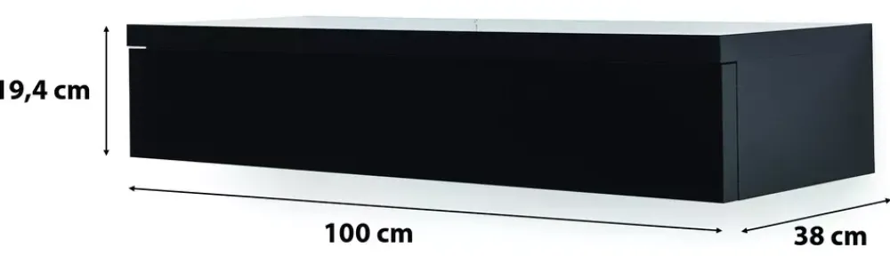 Zestawy Mebli Do Sypialni|Toaletki I Konsole>GiB Meble Toaletka wisząca z szufladą NARNI połysk czarny