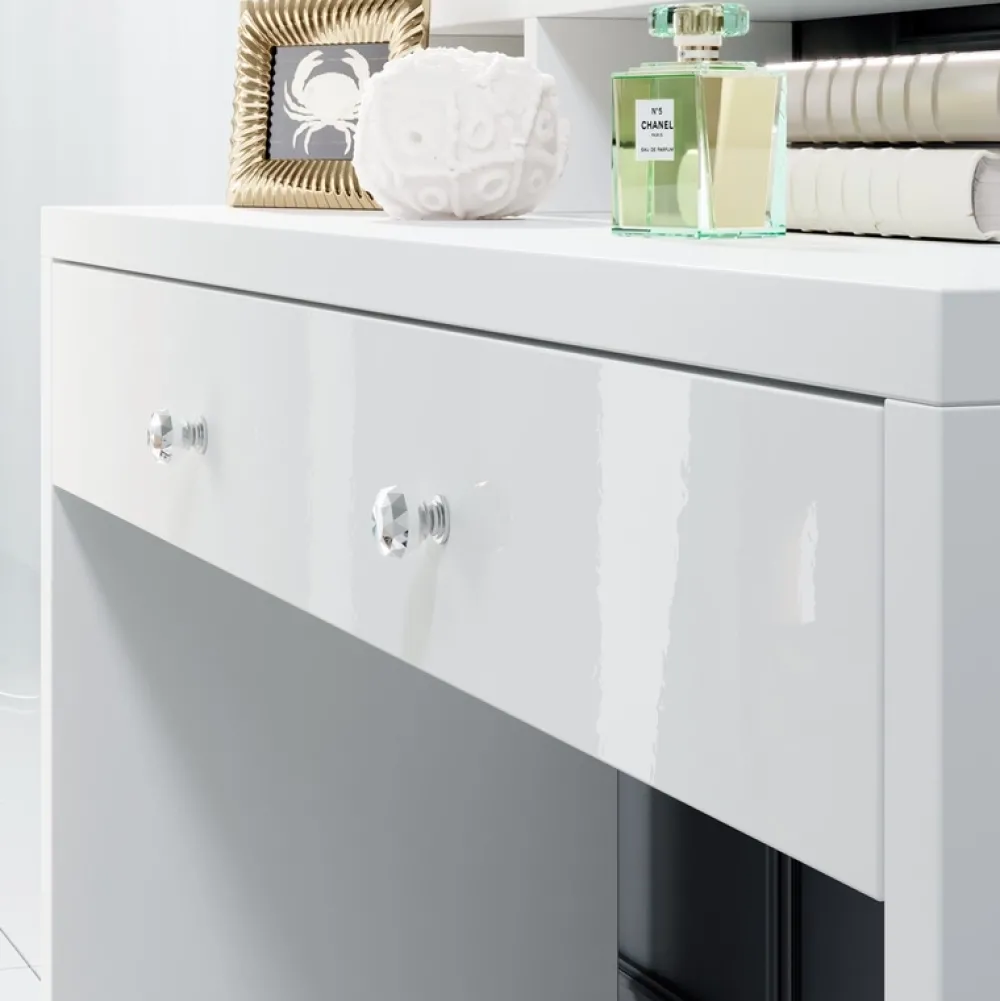 Toaletki I Konsole>Helvetia Toaletka z lustrem biała w stylu nowoczesnym ARIA