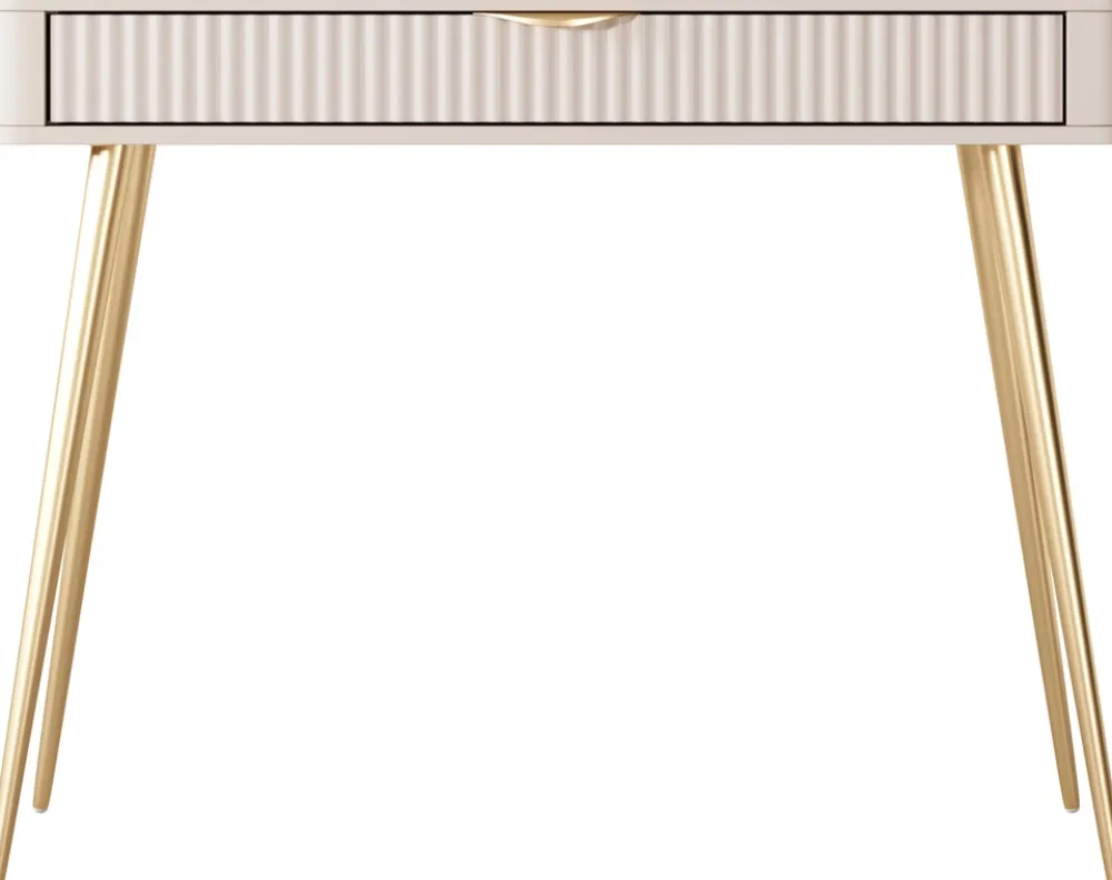 Zestawy Mebli Do Sypialni>LASKI Toaletka z szufladą do sypialni 100 cm beżowa LEONTE