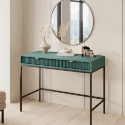 Biurka|Toaletki I Konsole></noscript>PIASKI Toaletka z szufladami 104 cm AVANTI ryflowane fronty labrador