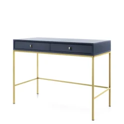 Toaletki I Konsole></noscript>PIASKI Toaletka z szufladami MONTI granat złoty granatowy