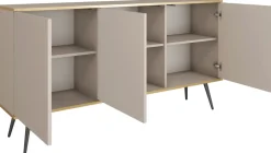 Zestawy Mebli Do Salonu|Komody>PIASKI Trzydrzwiowa owa komoda 160 cm do salonu ORVIETO beż