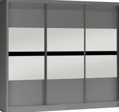 Szafy Trzydrzwiowe|Szafy Z Lustrem>Stolar Trzydrzwiowa owa szafa przesuwna 250 cm BREGO grafit