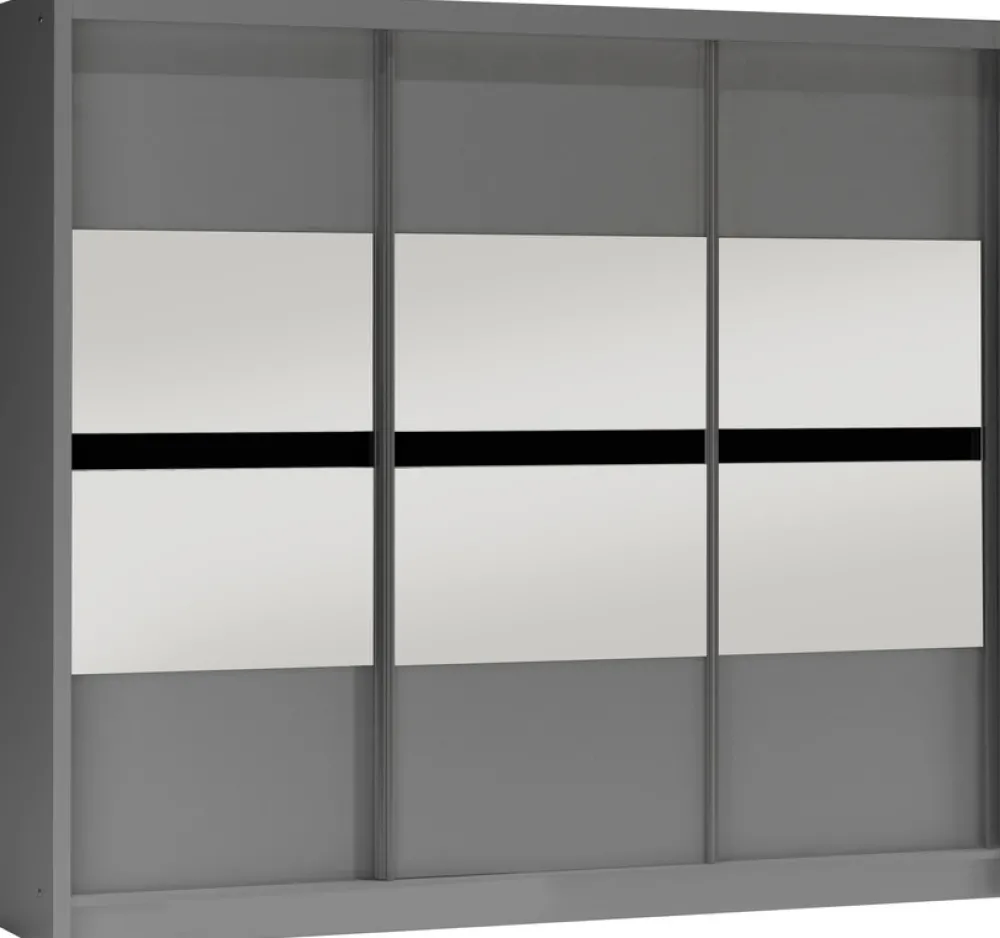 Szafy Trzydrzwiowe|Szafy Z Lustrem>Stolar Trzydrzwiowa owa szafa przesuwna 250 cm BREGO grafit