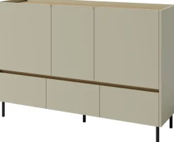Meble Dla Dzieci|Meble Młodzieżowe>MEBLAR Trzydrzwiowa komoda 150 cm młodzieżowa z szufladami na nóżkach LISSARO