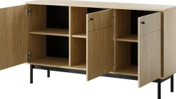 Komody>PIASKI Trzydrzwiowa komoda do salonu 153,5 cm JUVA dąb linea