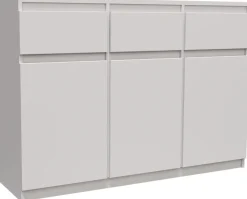 Komody>Meblohand Trzydrzwiowa komoda do salonu z szufladami 120 cm MONTEGO biały