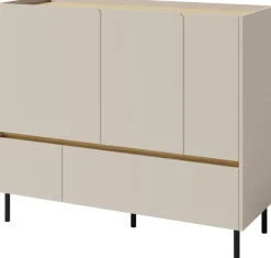 Meble Dla Dzieci|Meble Młodzieżowe>MEBLAR Trzydrzwiowa komoda młodzieżowa 120 cm z szufladami na nóżkach LISSARO