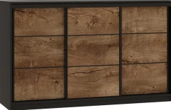 Komody>BROMARKT Trzydrzwiowa komoda przesuwna 160 cm z szufladami LOFT
