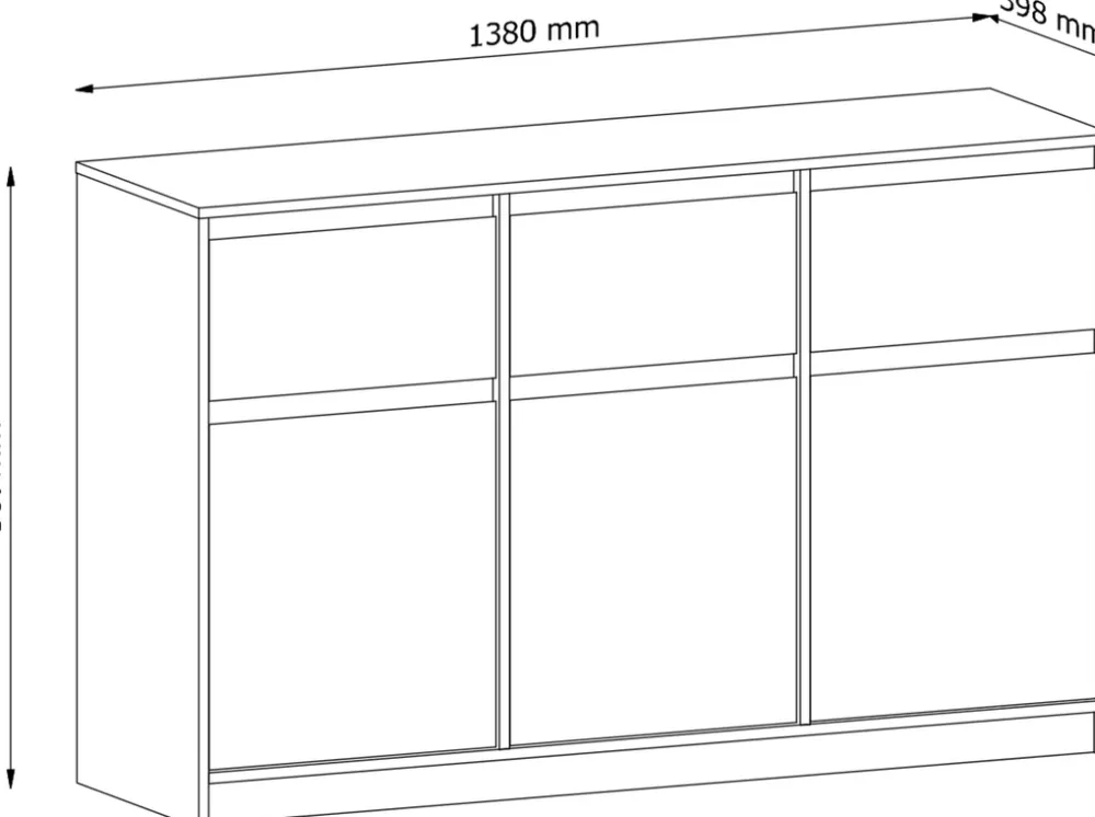 Komody>GAŁA MEBLE Trzydrzwiowa komoda z szufladami do salonu 138 cm MARANTA