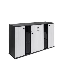 Komody>Lempert Trzydrzwiowa komoda z witryną nowoczesna KUBA