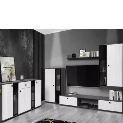 Komody>Lempert Trzydrzwiowa komoda z witryną nowoczesna KUBA