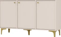 Zestawy Mebli Do Salonu|Komody>Lempert Trzydrzwiowa nowoczesna komoda do salonu 125 cm TOKEN beż beż piaskowy