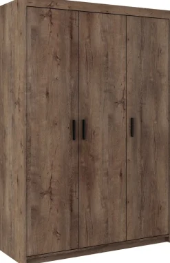 Garderoby|Meble Młodzieżowe>Lempert Trzydrzwiowa szafa modułowa 133 cm do przedpokoju KUBA dąb lefkas