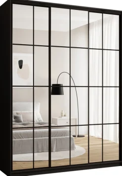 Zestawy Mebli Do Przedpokoju|Szafy Trzydrzwiowe>BROMARKT Trzydrzwiowa szafa przesuwna 180 cm lustrem OPTICA MAX