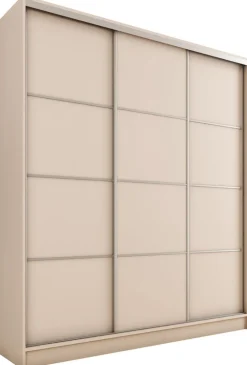 Zestawy Mebli Do Przedpokoju|Szafy Trzydrzwiowe>BROMARKT Trzydrzwiowa szafa przesuwna 150 cm TOP beż piaskowy