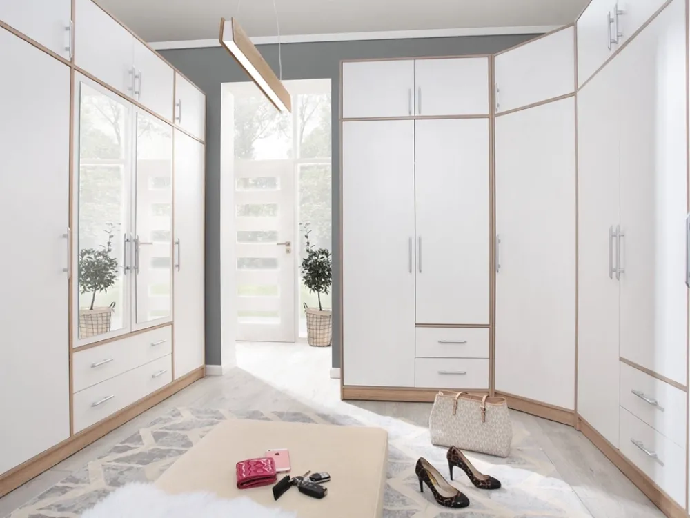 Garderoby|Meble Dla Dzieci>MEBLAR Trzydrzwiowa szafa uchylna z szufladami półki 150 cm SEVAS