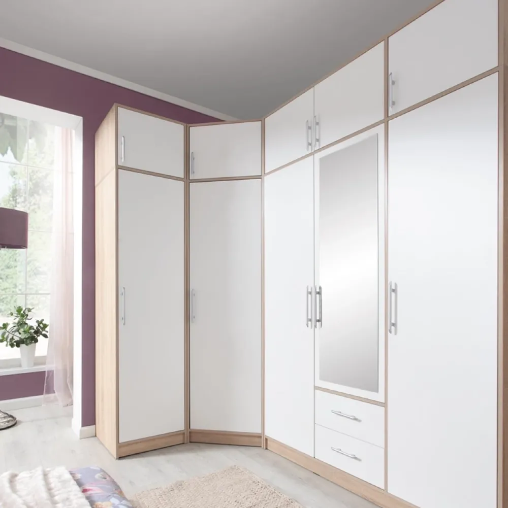 Garderoby|Meble Dla Dzieci>MEBLAR Trzydrzwiowa szafa uchylna z szufladami półki 150 cm SEVAS