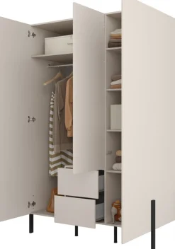 Meble Młodzieżowe|Zestawy Mebli Do Sypialni>Helvetia Trzydrzwiowa szafa uchylna do sypialni 139 cm kaszmir JUKON