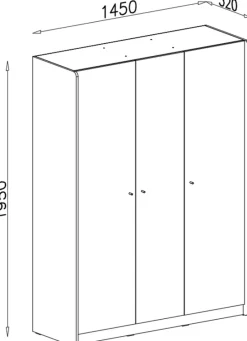 Meble Dla Dzieci|Meble Młodzieżowe></noscript>MEBLAR Trzydrzwiowa szafa uchylna do pokoju młodzieżowego 145 cm ALDENO