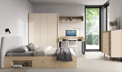 Meble Dla Dzieci|Meble Młodzieżowe></noscript>MEBLAR Trzydrzwiowa szafa uchylna do pokoju młodzieżowego 145 cm ALDENO