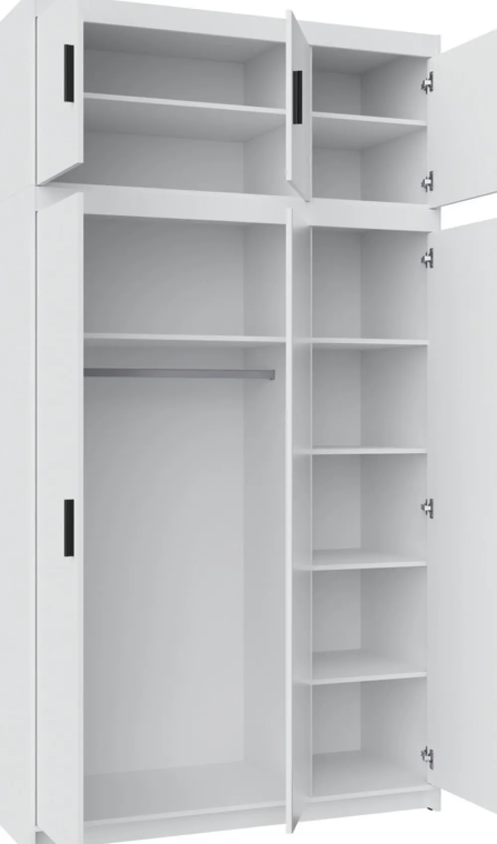 Zestawy Mebli Do Przedpokoju|Szafy Modułowe>Lempert Trzydrzwiowa szafa z lustrem z nadstawką 133 cm dąb lefkas KUBA dąb sonoma