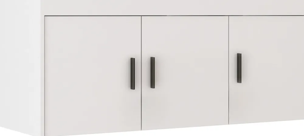 Zestawy Mebli Do Przedpokoju|Szafy Modułowe>Lempert Trzydrzwiowa szafa z lustrem z nadstawką 133 cm KUBA biały