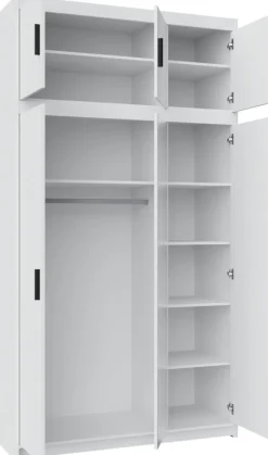 Garderoby|Zestawy Mebli Do Przedpokoju>Lempert Trzydrzwiowa szafa z lustrem z nadstawką 133 cm KUBA dąb lefkas