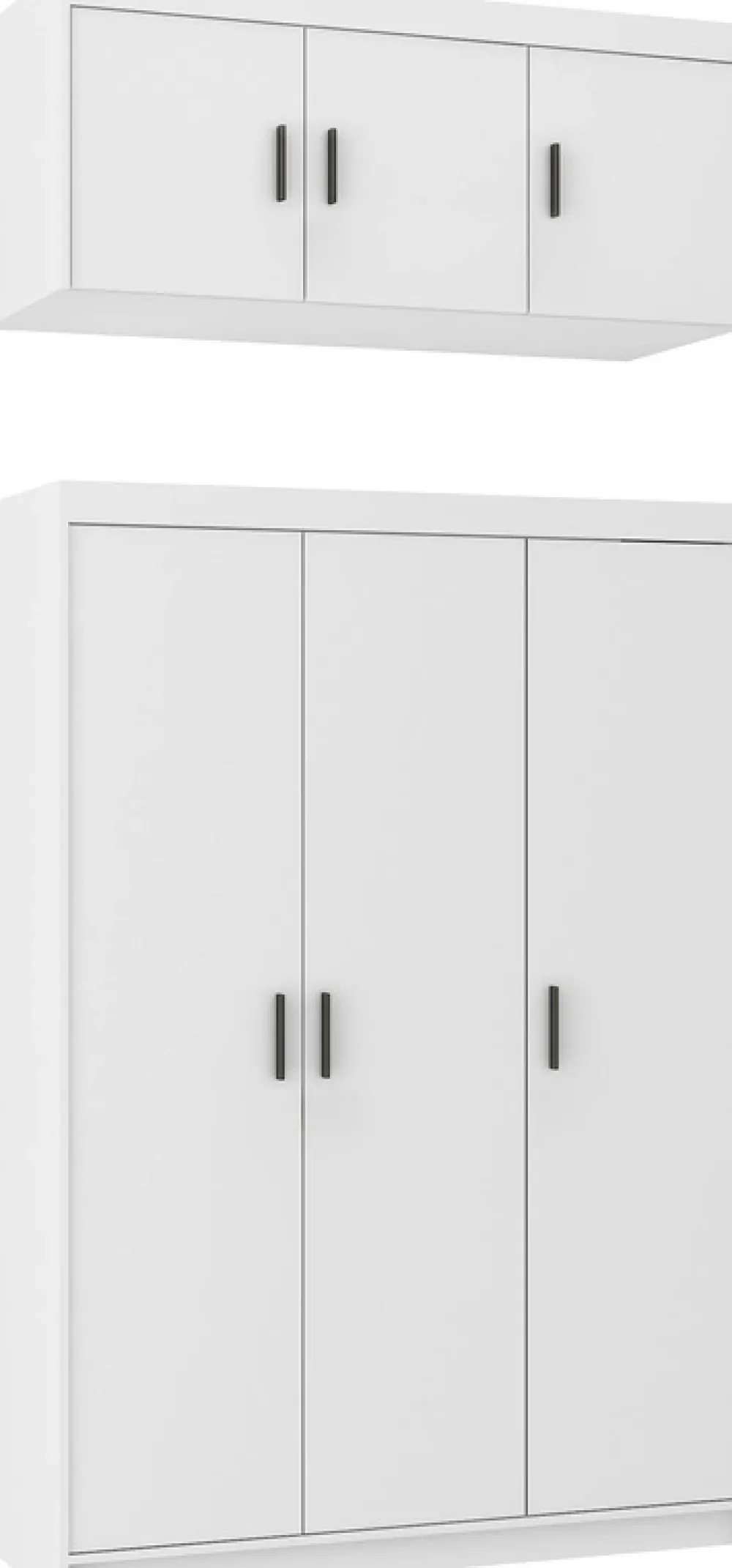 Zestawy Mebli Do Przedpokoju|Szafy Trzydrzwiowe>Lempert Trzydrzwiowa szafa z nadstawką 133 cm do sypialni KUBA biały