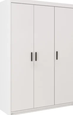 Zestawy Mebli Do Przedpokoju|Szafy Trzydrzwiowe>Lempert Trzydrzwiowa szafa z nadstawką 133 cm do sypialni KUBA biały