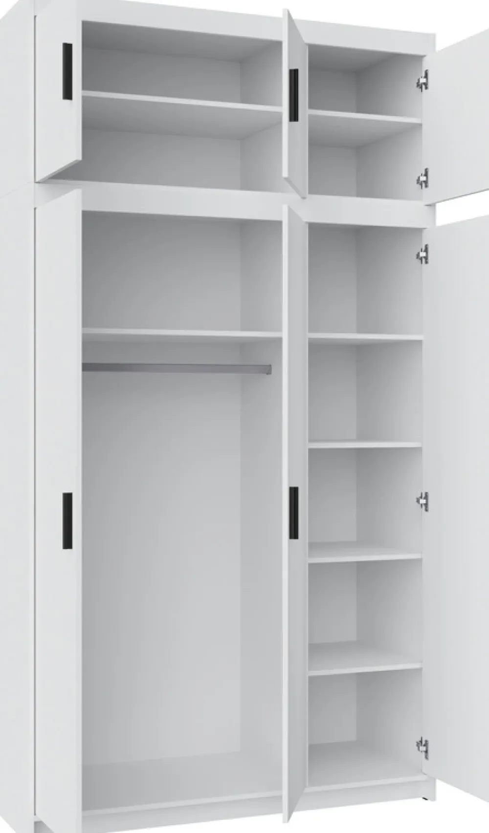 Zestawy Mebli Do Przedpokoju|Szafy Modułowe>Lempert Trzydrzwiowa szafa z nadstawką 133 cm do sypialni KUBA dąb lefkas