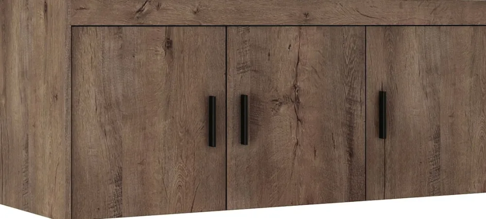 Zestawy Mebli Do Przedpokoju|Szafy Modułowe>Lempert Trzydrzwiowa szafa z nadstawką 133 cm do sypialni KUBA dąb lefkas