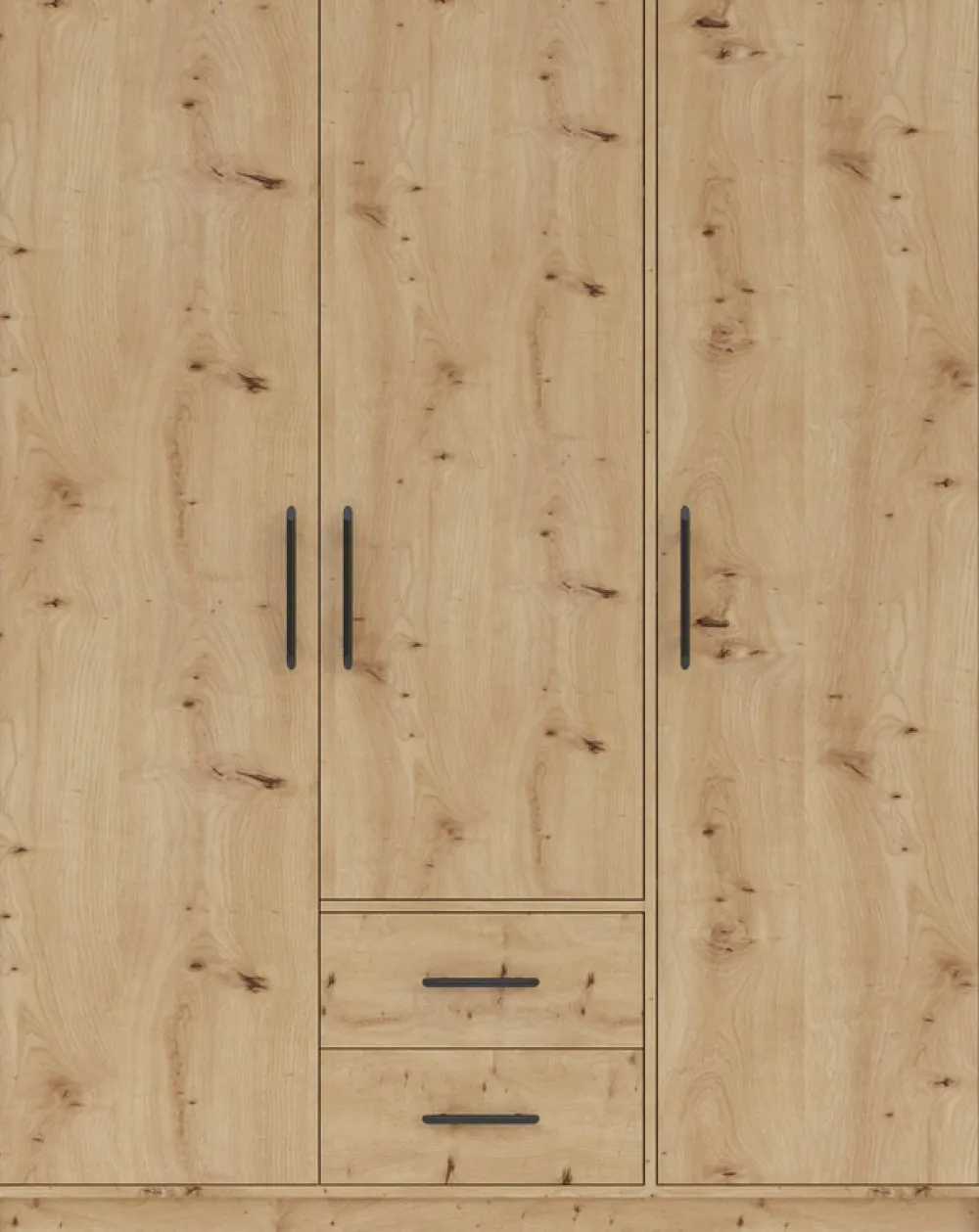 Garderoby|Meble Dla Dzieci>MEBLAR Trzydrzwiowa szafa z półkami do sypialni 150 cm szuflady SEVAS dąb artisan