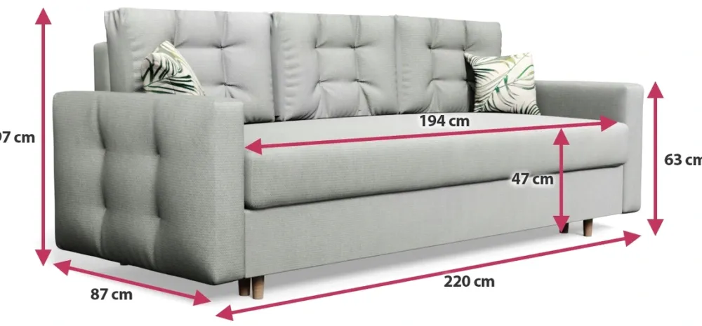 Meble Młodzieżowe|Meble Dla Dzieci>Meble Grand Trzyosobowa kanapa z funkcją spania do salonu PRIMELO