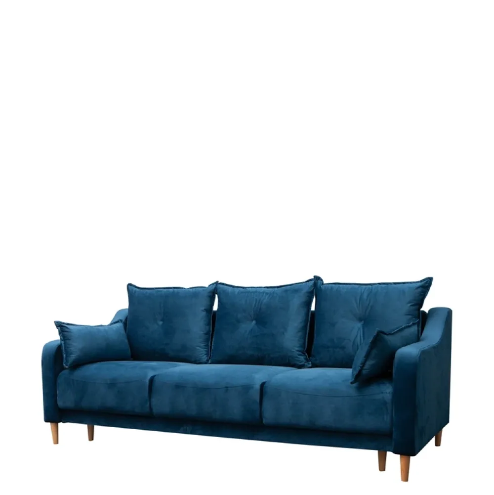 Kanapy I Sofy>MEBAS Trzyosobowa sofa rozkładana do salonu z funkcją spania LENZI