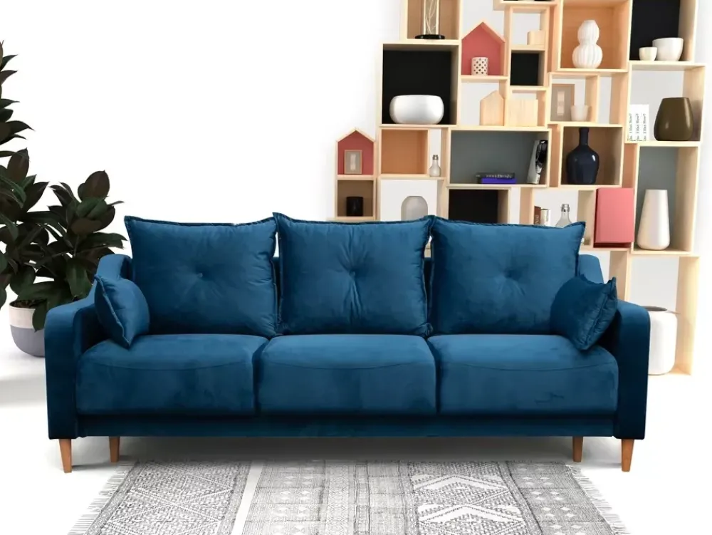 Kanapy I Sofy>MEBAS Trzyosobowa sofa rozkładana do salonu z funkcją spania LENZI