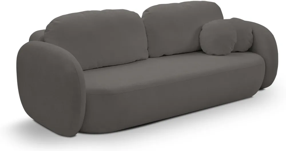 Kanapy I Sofy>LASKI Trzyosobowa sofa z funkcją spania do salonu OMERO grafitowa