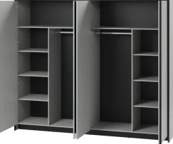 Zestawy Mebli Do Sypialni>lenart. Uchylna szafa do sypialni 250 cm z lustrem GRIS