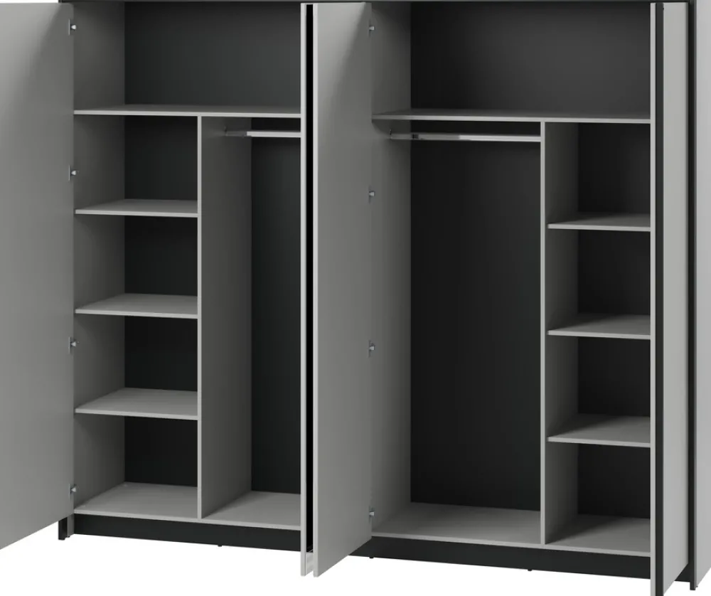 Zestawy Mebli Do Sypialni>lenart. Uchylna szafa do sypialni 250 cm z lustrem GRIS