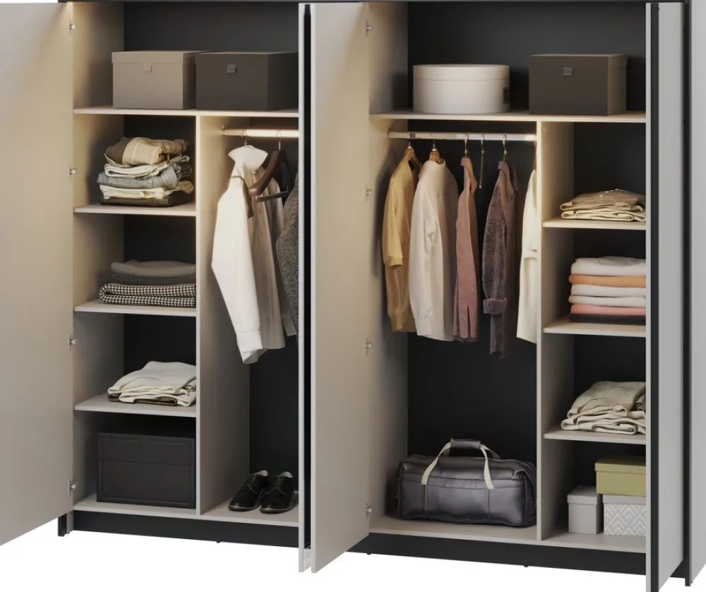 Zestawy Mebli Do Sypialni>lenart. Uchylna szafa do sypialni 250 cm z lustrem GRIS