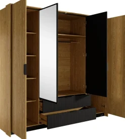 Zestawy Mebli Do Sypialni|Szafy Młodzieżowe>LASKI Uchylna szafa z lustrem do sypialni 223 cm BALLESO dąb baltic