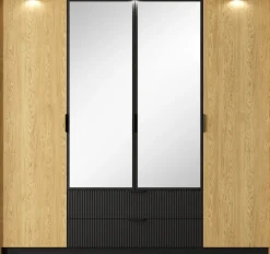 Zestawy Mebli Do Sypialni|Szafy Młodzieżowe></noscript>LASKI Uchylna szafa z lustrem do sypialni 223 cm BALLESO dąb baltic