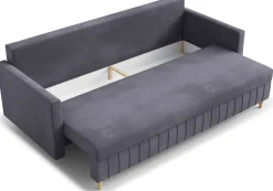 Kanapy I Sofy>Rimal Welurowa sofa z funkcją spania i pojemnikiem do salonu FOCUS