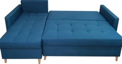 Meble Dla Dzieci|Meble Młodzieżowe>BROMARKT Welurowy narożnik do salonu granatowy LIZBONA