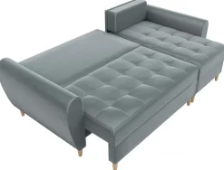 Meble Dla Dzieci|Meble Młodzieżowe>IZABELLA MEBLE Welurowy narożnik z funkcją spania HENRY butelkowa zieleń