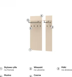Wieszaki Do Przedpokoju|Garderoby></noscript>lenart. Wieszak ścienny na ubrania do przedpokoju z półkami TREND