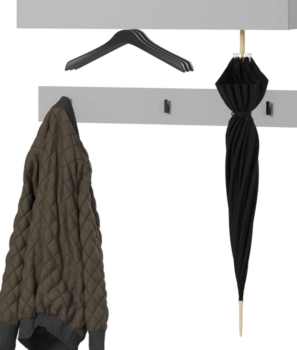 Wieszaki Do Przedpokoju|Garderoby>lenart. Wieszak ścienny poziomy na ubrania do przedpokoju SIMPLY szary