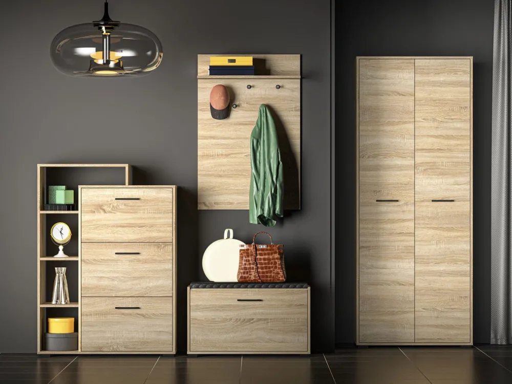 Wieszaki Do Przedpokoju>ML Meble Wieszak do przedpokoju na ścianę 50 cm CARO dąb sonoma